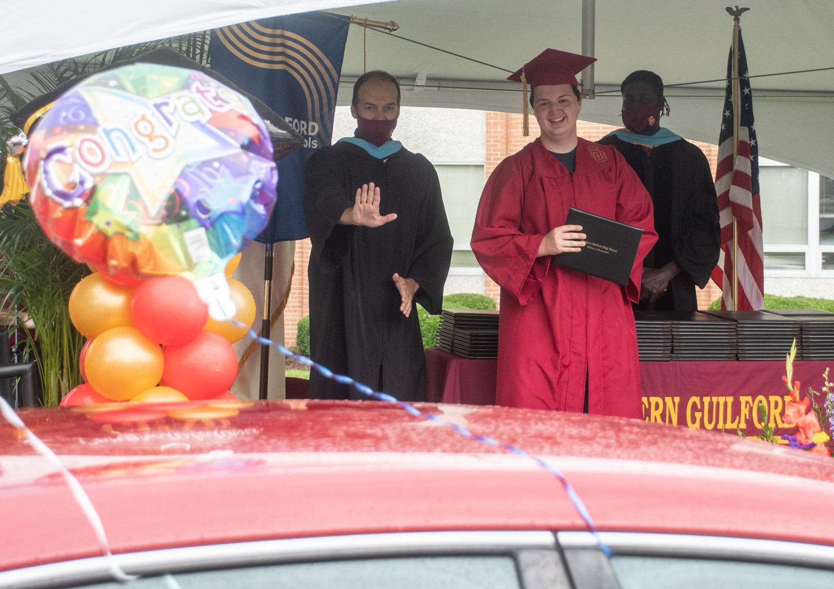 Southern Guilford High School's drive-thru graduation